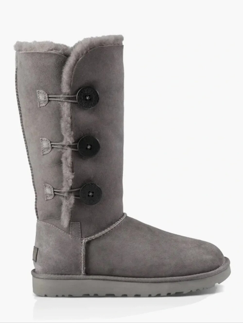 UGG Women's Bailey Button Triplet II Tall 3 Button Grey Boots Size 5